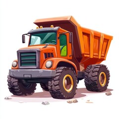 Naklejka premium Dump Truck isolated on white background. Dump Truck icon. Heavy Machinery isolated on white. Construction Vehicle. Dump Truck Design Element. Dump Truck Isolated for Designers. Dump Truck isolated.