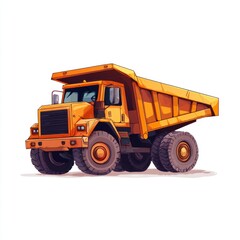 Dump Truck isolated on white background. Dump Truck icon. Heavy Machinery isolated on white. Construction Vehicle. Dump Truck Design Element. Dump Truck Isolated for Designers. Dump Truck isolated.