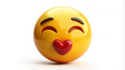 3D Smiling Emoji with Heart