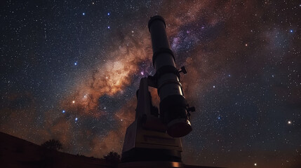 Telescope captures vibrant Milky Way and glowing nebula under clear night sky