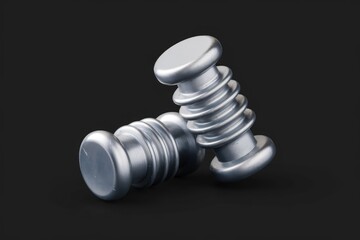 Two silver cylindrical objects with a grooved pattern.