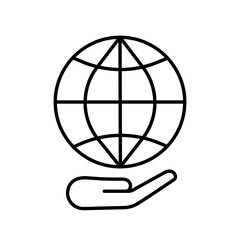 Global icon. Globe icon line