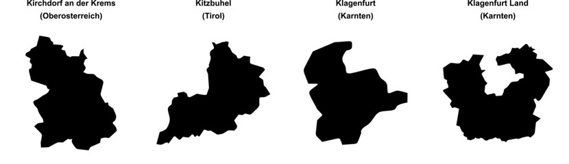 Kirchdorf an der Krems, Kitzbuhel, Klagenfurt, Klagenfurt Land outline maps