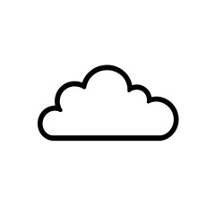 Vector cloud icon in minimalist outline style on white background