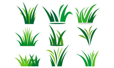set green grass logo vector