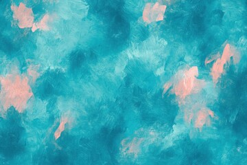 Vibrant teal and coral acrylic texture for artistic digital content