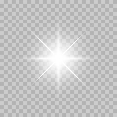 Sparkling star, vector glowing star light effect.Shine glowing stars. Vector illustration