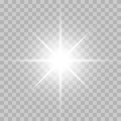 Sparkling star, vector glowing star light effect.Shine glowing stars. Vector illustration