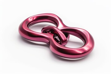 Naklejka premium A striking pink infinity knot perched on a clean surface, symbolizing endless possibilities and creativity in a contemporary setting isolated on transparent background