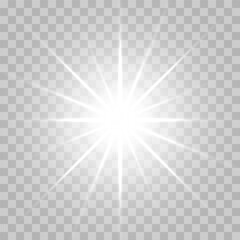 Sparkling star, vector glowing star light effect.Shine glowing stars. Vector illustration