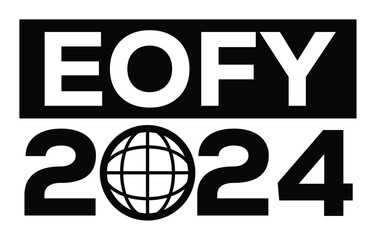 EOFY 2024 end of 2024 financial year symbol. Concept words EOFY end of financial year on wooden blocks on beautiful white background. Businessman hand. Business and EOFY end of financial year concept.