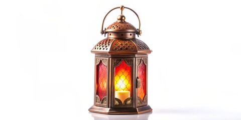 Ornate Lantern with Glowing Candle