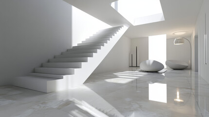 Obraz premium Contemporary Living: A Modern House Interior in 3D