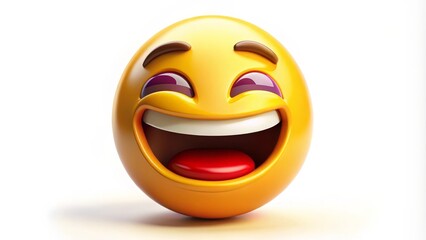 Fototapeta premium 3D Rendering of a Laughing Emoji