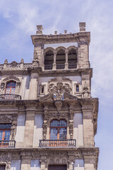 Fototapeta premium Beautiful building in the central square of Mexico City. Historic architecture, cultural heritage, and iconic landmark concept