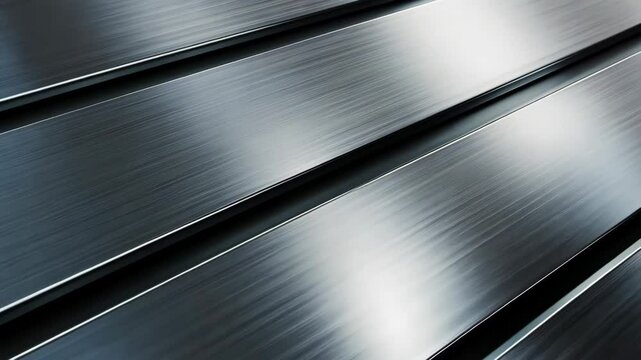 Close up of a shiny metal surface with a blurred effect. The surface appears to be a part of a larger structure, possibly a building or a piece of machinery. Concept of motion and energy