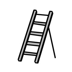 Vector step ladder icon in minimalist style on white background
