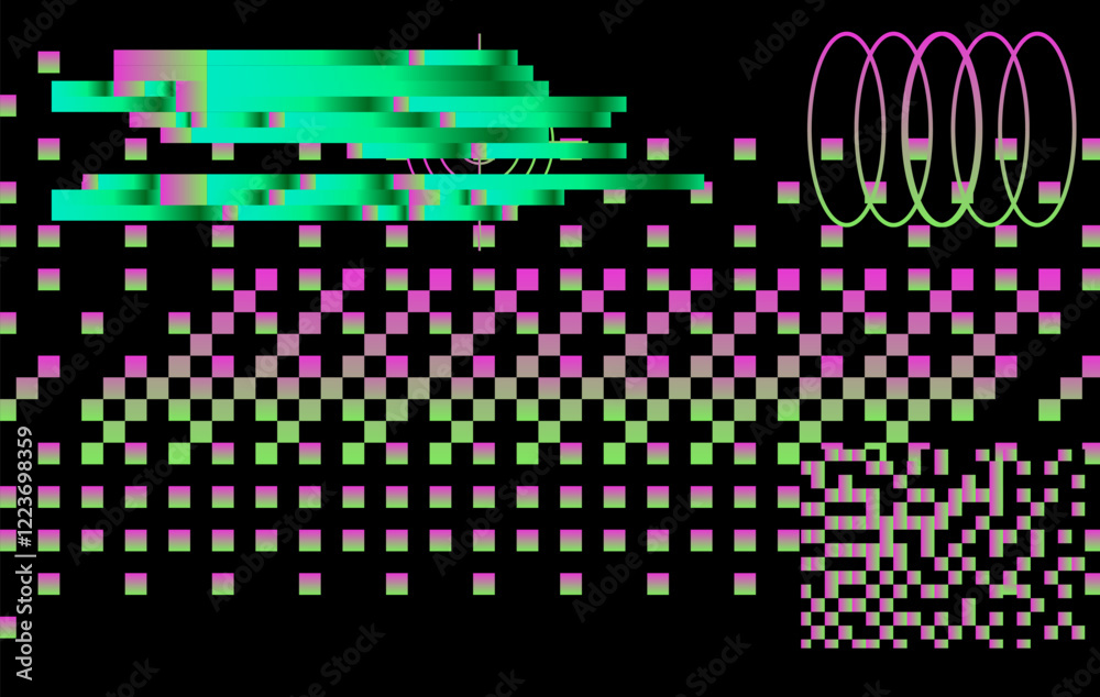 Aufkleber abstract background with glitch art artifacts. vector texture for futuristic poster or presentation 