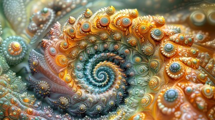 Obraz premium An abstract computer-generated fractal design. A fractal is a pattern that continues indefinitely. Fractals display infinite complexity, with similar patterns appearing at various scales