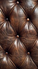 Naklejka premium Luxurious tufted leather arrangement with warm inviting lighting