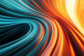 Fototapeta premium A flowing ribbon of vibrant colors twisting through space in an abstract motion effect.