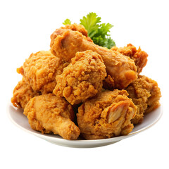 Delicious Crispy Fried Chicken Pieces Plate Food Eat Meal Meat Lunch Brown Tasty
