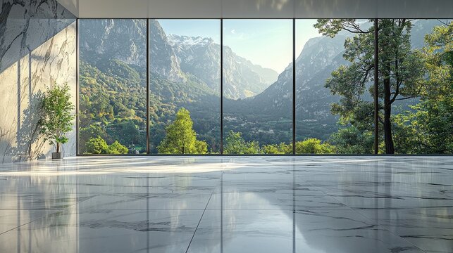 long hallway with windows