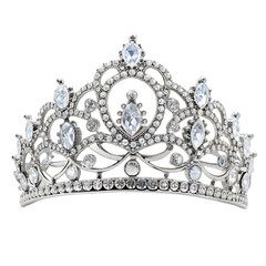 Elegant Silver Diamond Tiara Crown Royal Jewelry regal queen shiny bling metal  