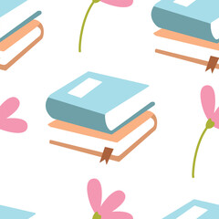 Hand drawn cute book seamless pattern. Back to school. Suitable for use for wallpaper, backdrop, wrapping paper, fabrics, textile, packaging, etc