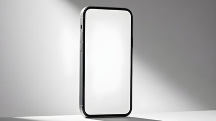 Smartphone with a blank screen on a white background. Board,design,3d