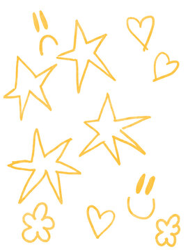 Doodles smile star golden shiny scrapbook 