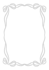 frame with ribbon in coquette cute classy theme fit for birthday wedding dinner lunch chic gathering invitation in Grey