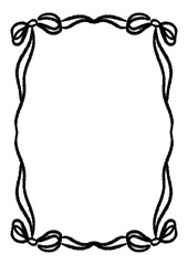 frame with ribbon in coquette cute classy theme fit for birthday wedding dinner lunch chic gathering invitation in Black