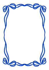 frame with ribbon in coquette cute classy theme fit for birthday wedding dinner lunch chic gathering invitation in blue