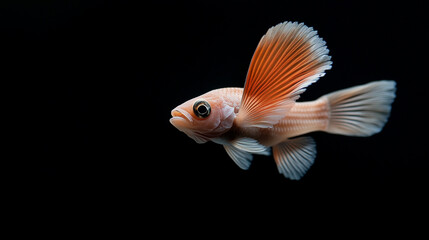 Obraz premium Colorful fish swimming gracefully in dark water