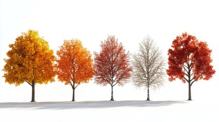 Seasonal Tree Evolution: Autumn to Winter Transformation