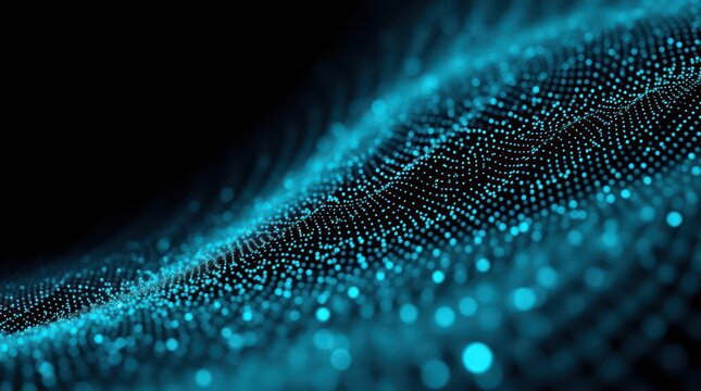 blue glowing particals background 