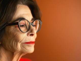 Fototapeta premium female portrait, isolated on reddish background