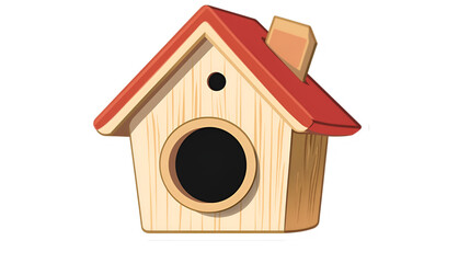 Bird house sticker icon isolated on white background 
