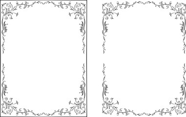 vector frames black on a white background