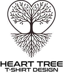 Obraz premium Heart Tree Vector Logo Design