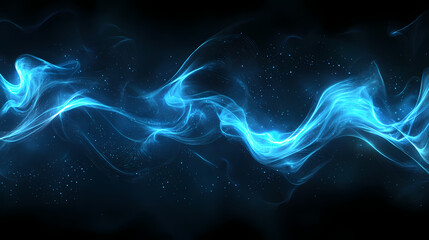 Obraz premium Abstract image of blue light streaks radiating from a central point, creating a dynamic and futuristic feel. the dark background enhances the vibrant blue glow. Stellar Path. Illustration