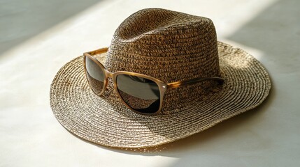 Stylish Straw Hat and Sunglasses for a Sunny Day