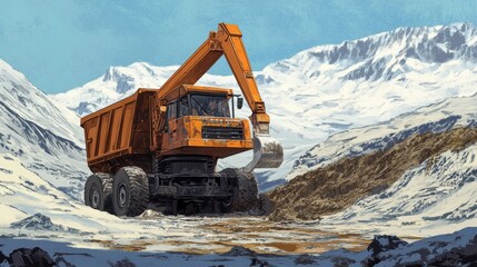 Obraz premium A Picture of a Construction Vehicle That is Digging.