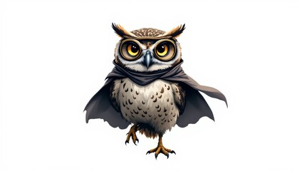 Superhero Owl Digital Art Illustration