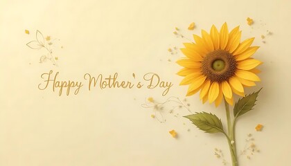 Fototapeta premium Sunflower Mother's Day Greeting: Elegant Floral Design