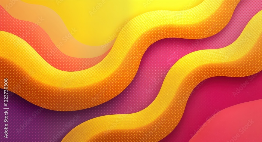 Aufkleber abstract graphic design. dynamic yellow, red hues create wavy textured layers. modern abstract art. 