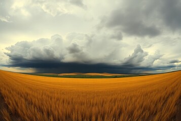 Obraz premium Approaching Storm Over Rural Landscape