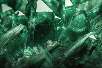 Obraz premium Emerald green crystalline structure background with high detail