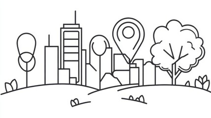 Obraz premium Vector line icon for location services